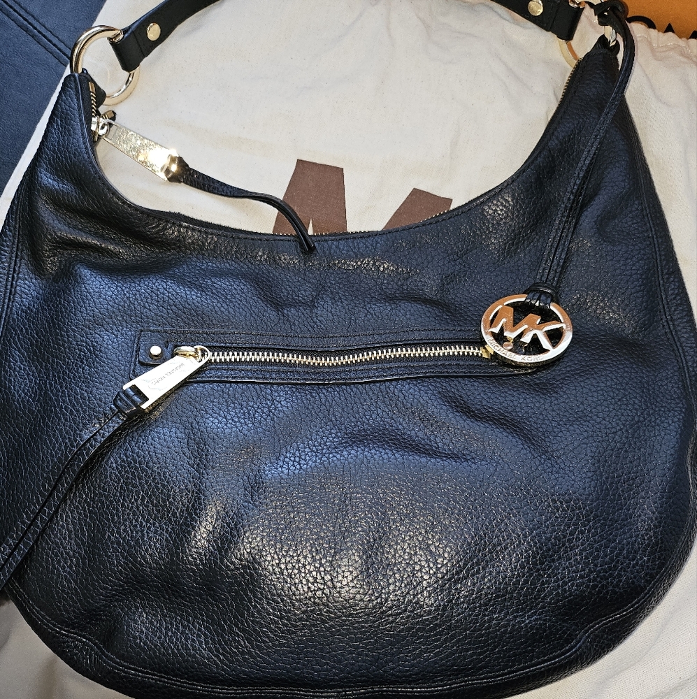 Michael Kors Black Leather Shoulder Bag